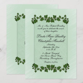 Invitación de boda de hojas verdes y menta