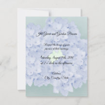 Invitación de boda de Hortensia apenas azul