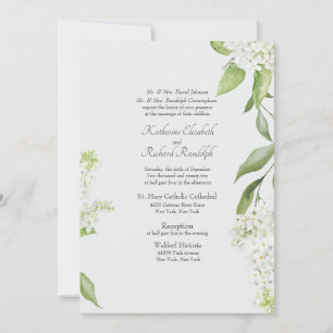 Invitación de boda de Hortensia Blanca Elegante