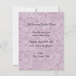 Invitación de boda de hortensia rosa rubor monocro