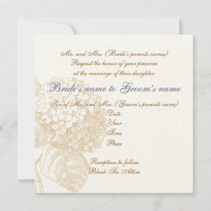 Invitación de Boda de Hortensias