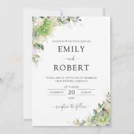 Invitación de Boda de Hortensias Elegantes