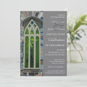 Invitación de boda de iglesia antigua