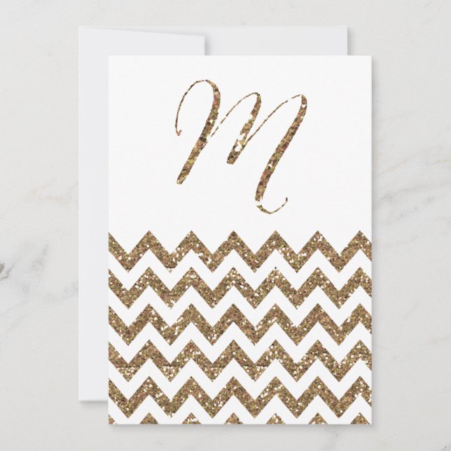 INVITACIÓN DE BODA DE IMPRESIÓN DE PURPURINA ORO D (Anverso)