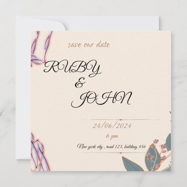 invitación de boda de invierno (Anverso)