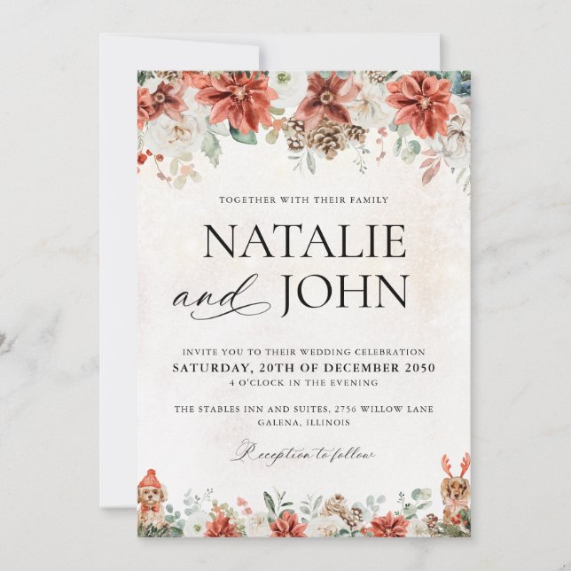 Invitación de boda de invierno (Anverso)