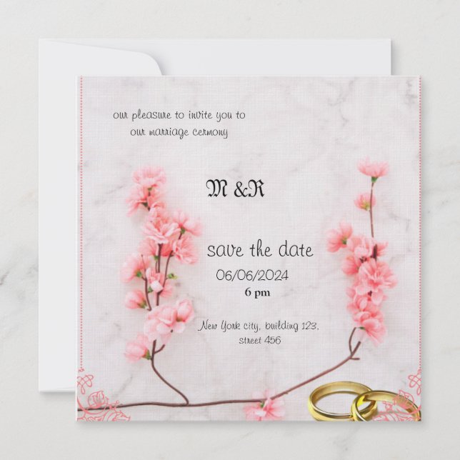 invitación de boda de invierno (Anverso)