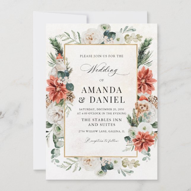 Invitación de boda de invierno (Anverso)