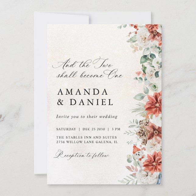 Invitación de boda de invierno (Anverso)