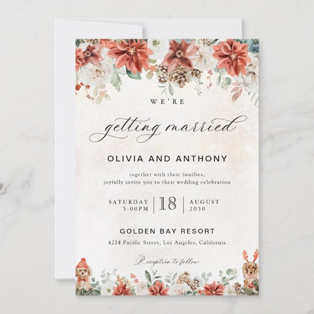 Invitación de boda de invierno (Anverso)