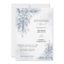 Invitación de Boda de Invierno con Bayas Blancas C