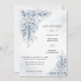 Invitación de Boda de Invierno con Bayas Blancas C