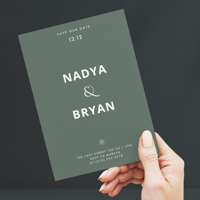 Invitación de boda de invierno con código QR verde (Subido por el creador)