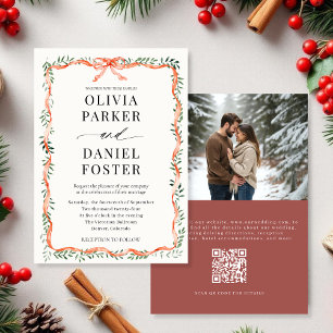 Invitación de boda de invierno con foto en código 