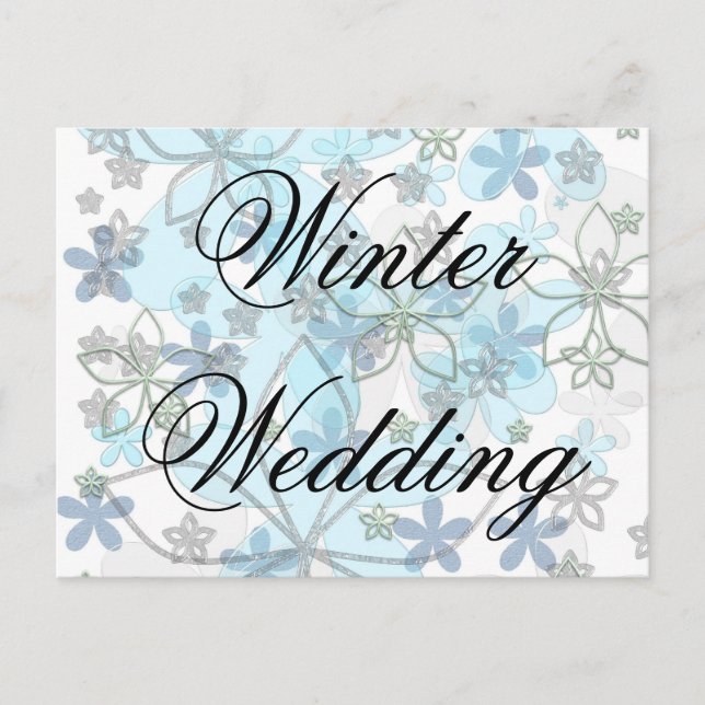 Invitación de boda de invierno Copos de nieve (Anverso)