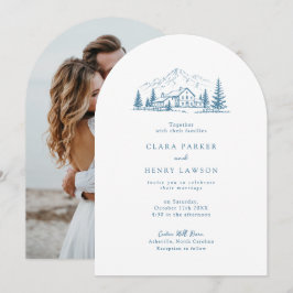 Invitación de boda de invierno de pino de montaña