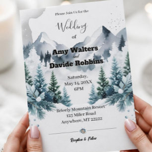 Invitación de boda de invierno elegante