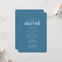 Invitación de boda de invierno en montaña azul piz