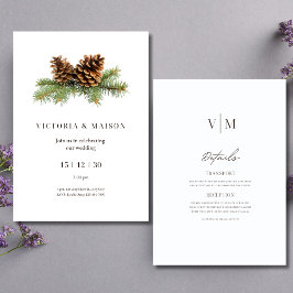 Invitación de boda de invierno Minimalista Navidad