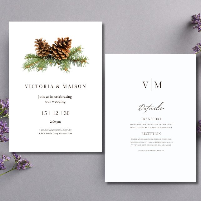 Invitación de boda de invierno Minimalista Navidad (Subido por el creador)