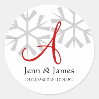 Invitación de Boda de Invierno Monograma A Sello