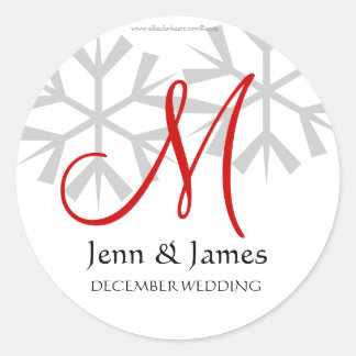 Invitación de Boda de Invierno Monograma M Sello