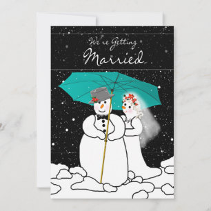 INVITACIÓN DE BODA DE INVIERNO - PAREJA SNOWMAN