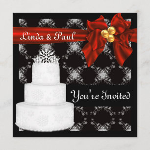 Invitación de boda de invierno popular con copos d