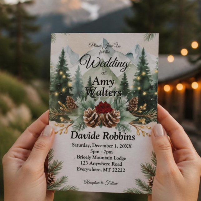 Invitación de boda de invierno rústica (Subido por el creador)
