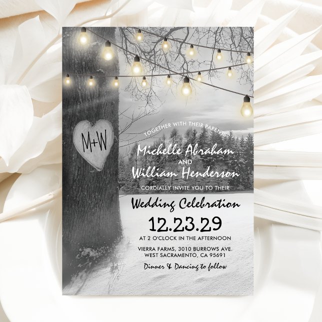 Invitación de Boda de Invierno Rústica (Subido por el creador)