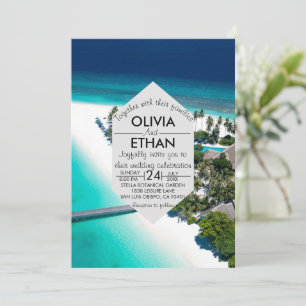 Invitación de boda de isla junto al mar de la Mari