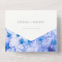 Invitación de Boda de Jardín Azul de Invierno Todo