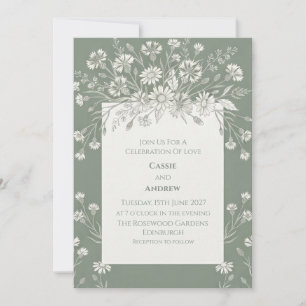 Invitación de boda de jardín Blue Chinoiserie