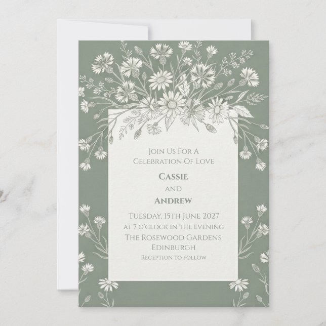 Invitación de boda de jardín Blue Chinoiserie (Anverso)