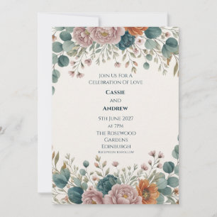 Invitación de boda de jardín Blue Chinoiserie