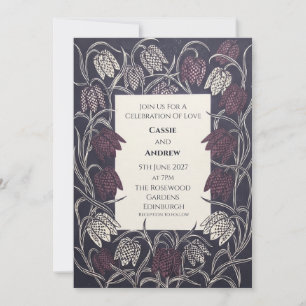 Invitación de boda de jardín Blue Chinoiserie