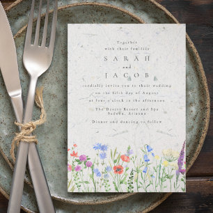 Invitación de boda de jardín boho de flor silvestr