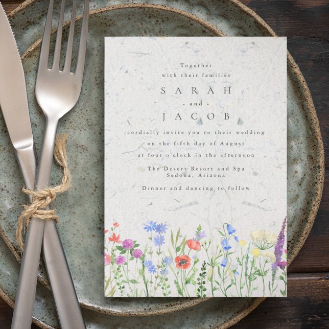 Invitación de boda de jardín boho de flor silvestr (Subido por el creador)