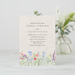 Invitación de Boda de Jardín Boho de Flor Silvestr