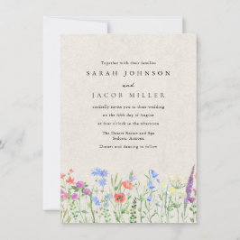 Invitación de Boda de Jardín Boho de Flor Silvestr