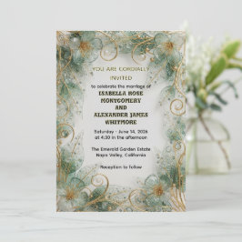 Invitación de boda de jardín botánico Flora elegan
