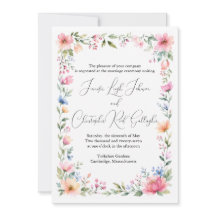 Invitación de boda de jardín con acuarela