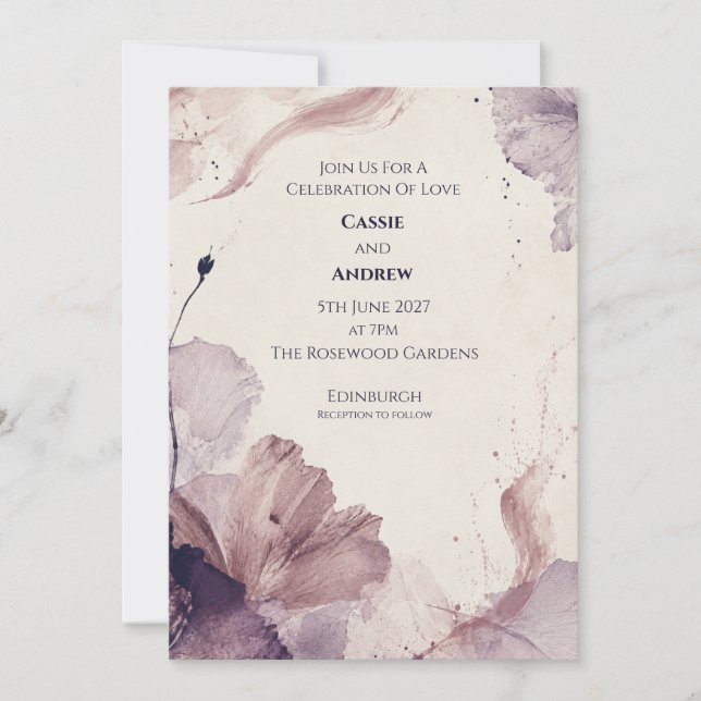 Invitación de boda de jardín con estilo Chinoiseri (Anverso)