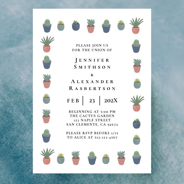 Invitación de boda de jardín con plantas en maceta (Subido por el creador)