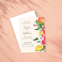 Invitación de boda de jardín de cítricos rosa mode