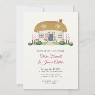 Invitación de Boda de Jardín de Cottage Rosa Ingle