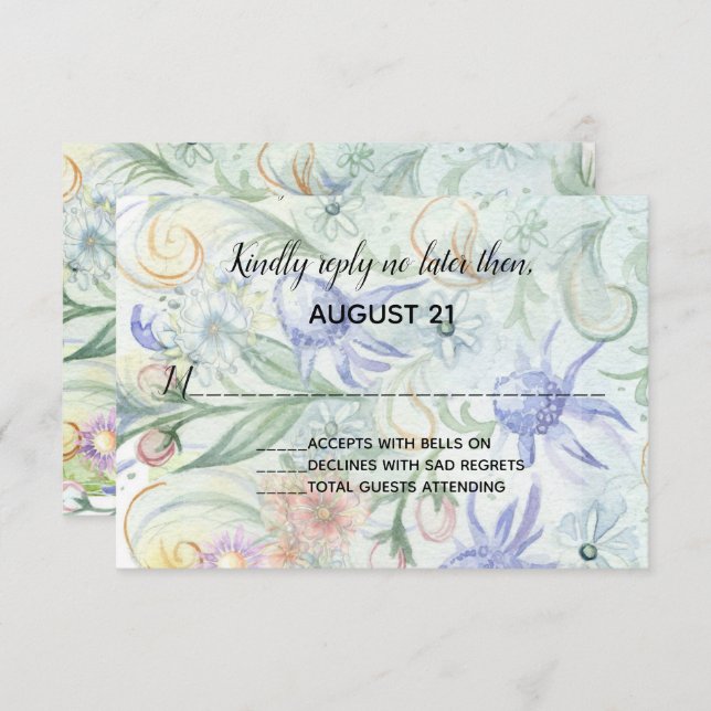 Invitación de boda de jardín de cuento de hadas (Anverso / Reverso)