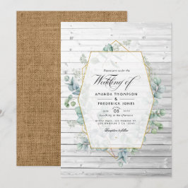 Invitación de Boda de Jardín de Eucalipto Geométri