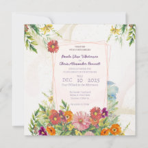Invitación de boda de jardín de flores silvestres 
