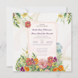 Invitación de boda de jardín de flores silvestres